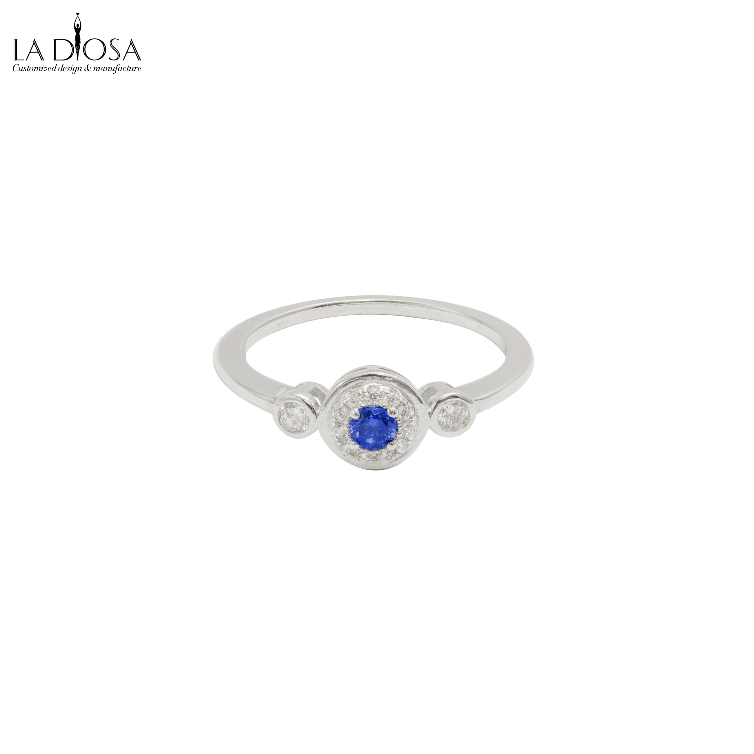 Sapphire Three Round Zircon Ring - ladiosa
