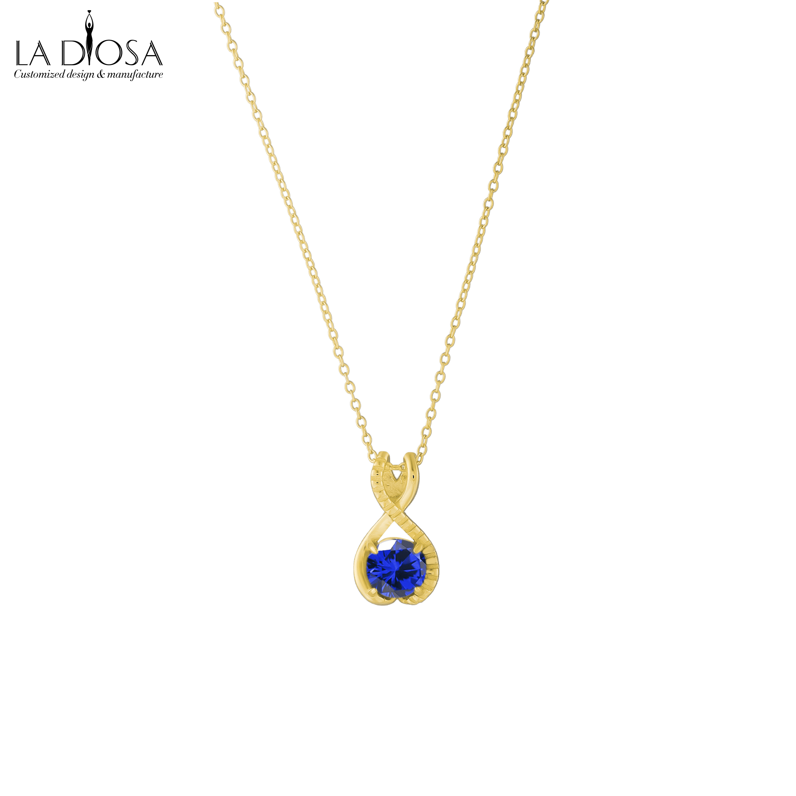 18K Gold Natural Sapphire Twist Weaving Necklace - ladiosa
